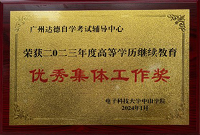 电子科技大学优秀集体工作奖